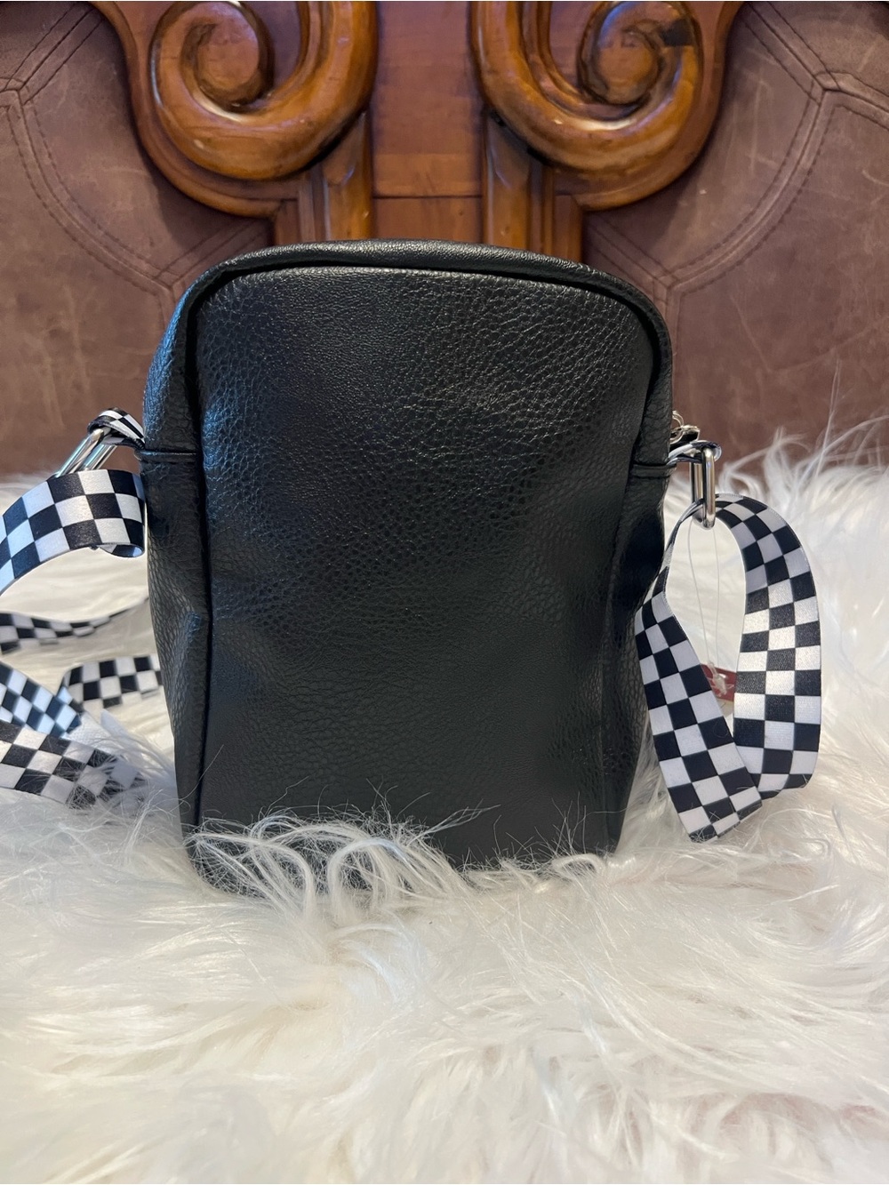 Tom and Jerry NWT  Black vegan leather Crossbody Bag unisex Casual Shoulder Bag - Picture 12 of 15